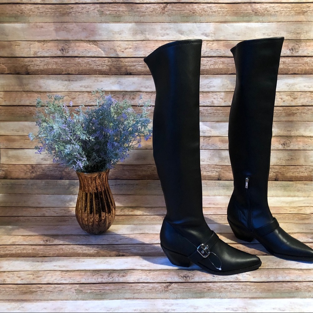 NWOT Marc Fisher Bradlee Over The Knee Black Boots